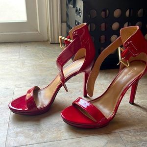 Calvin Klein Red Open Toe Heels